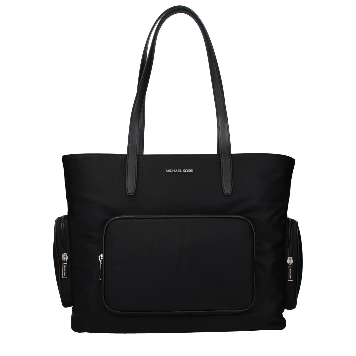 Exclusive Michael Kors Fabric Shoulder Bag – Black — Front View
