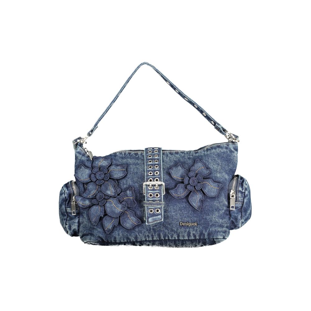 Exclusive Desigual Cotton Handbag – Blue — Front View