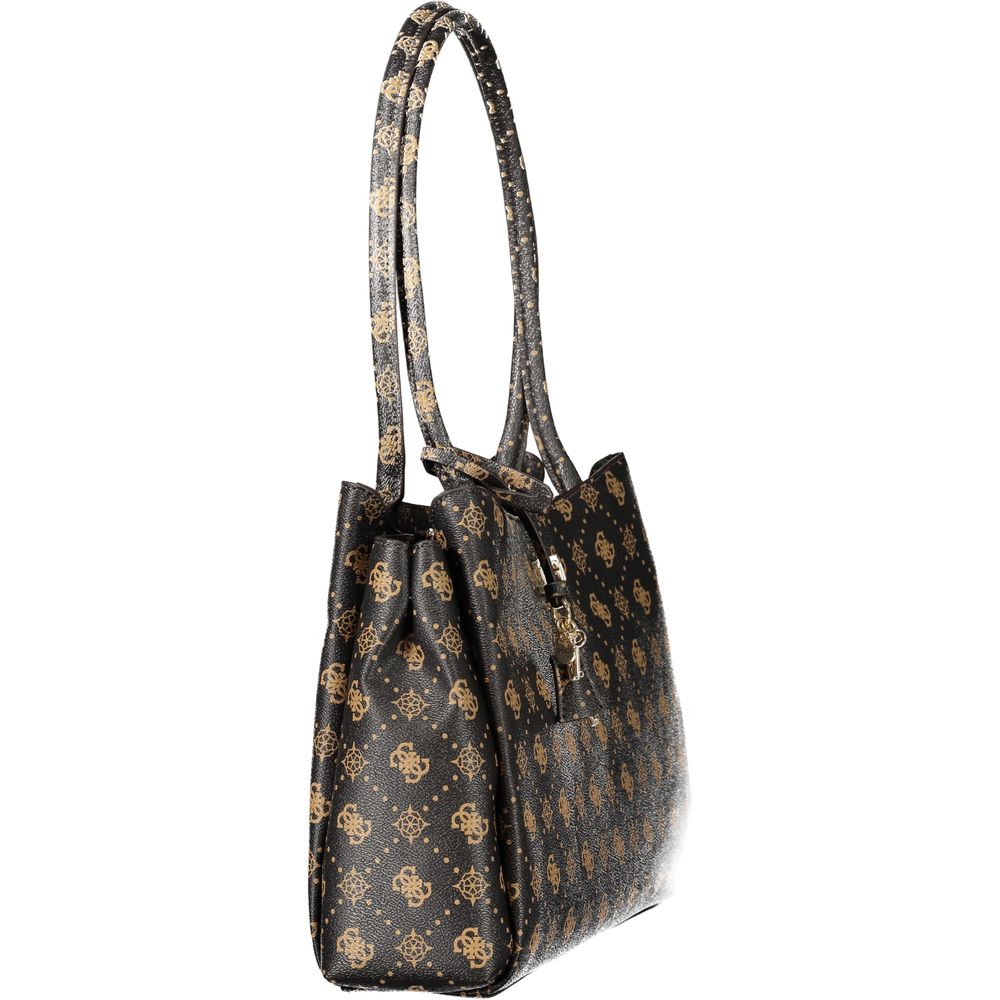 Exclusive Guess Jeans Polyurethane Handbag – Brown — Back View