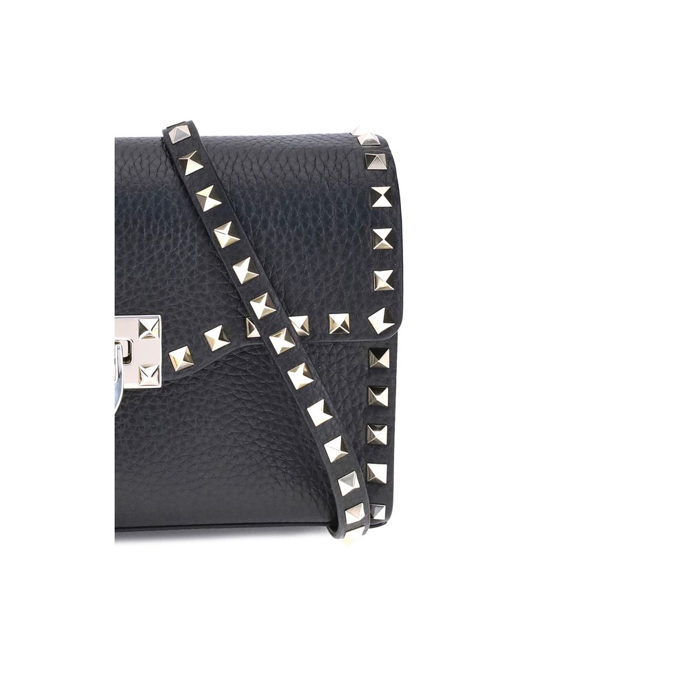 Exclusive Valentino Garavani Calfskin Shoulder Bag – Black — Top View