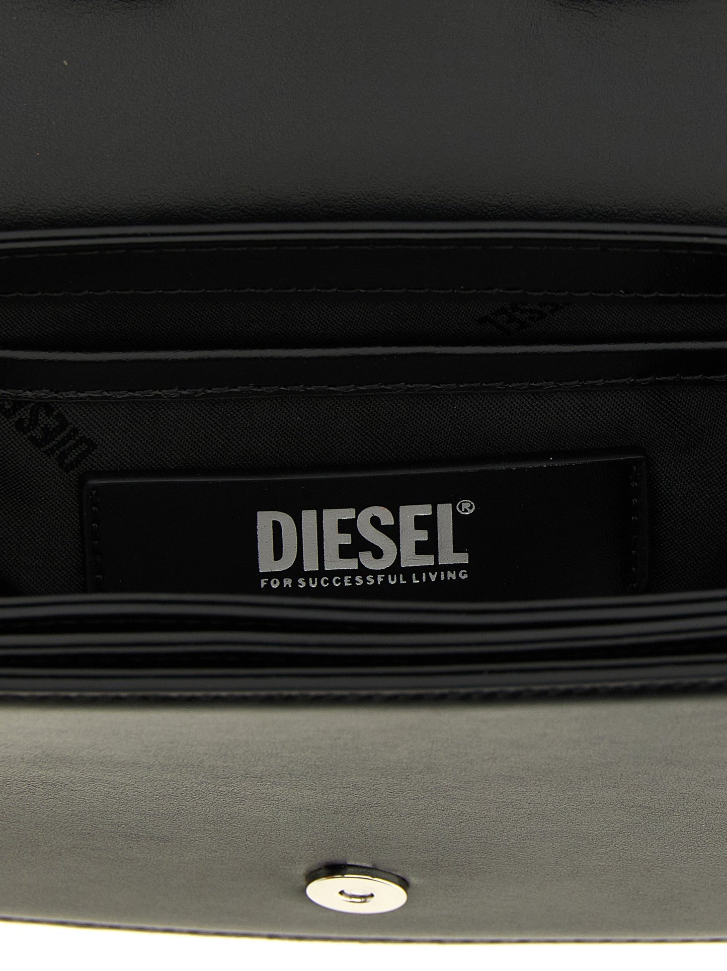 Exclusive Diesel Cowhide Leather Shoulder Bag – Black — Top View