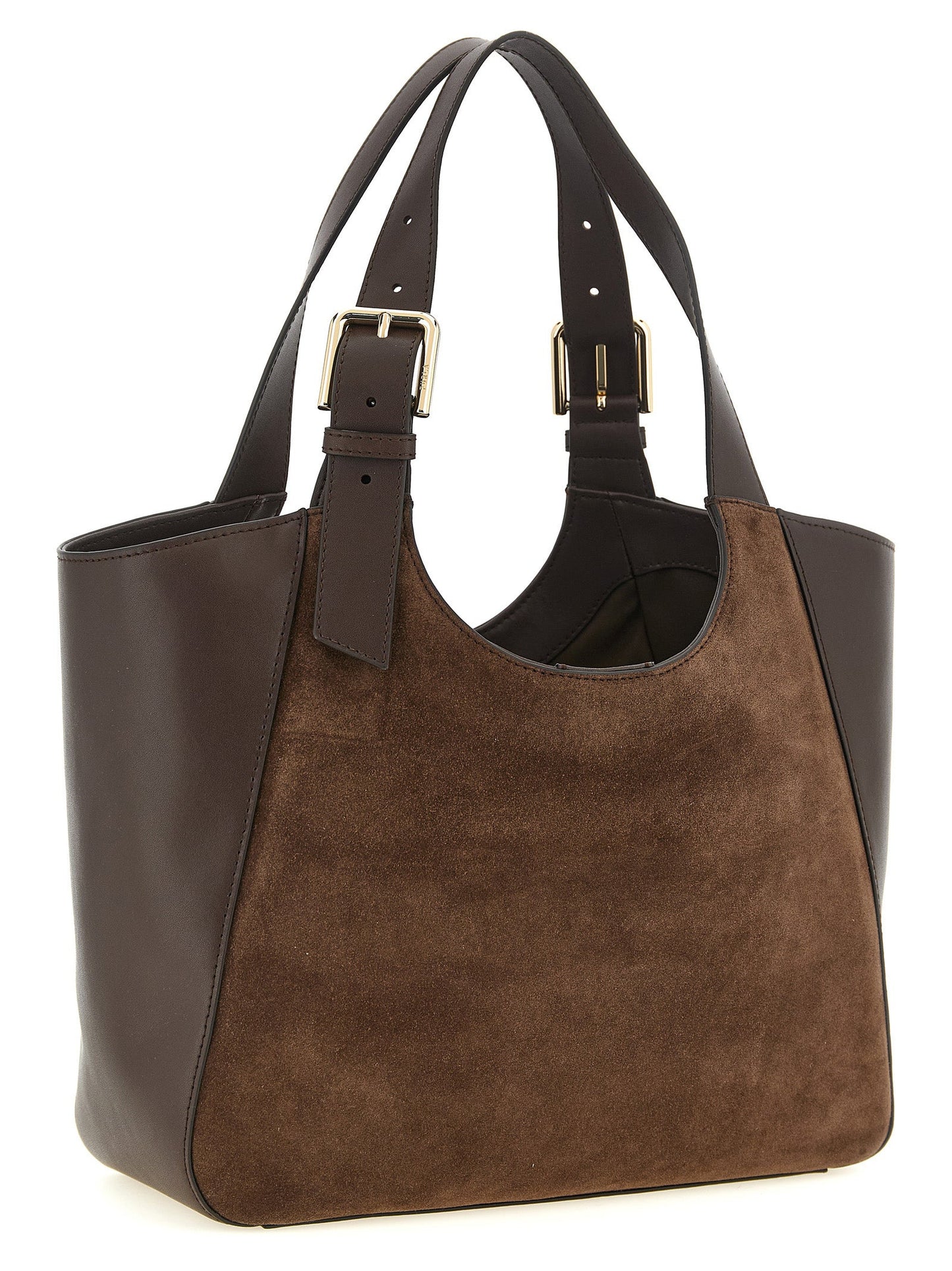 Exclusive Furla Calfskin Tote Bag – Brown — Side View