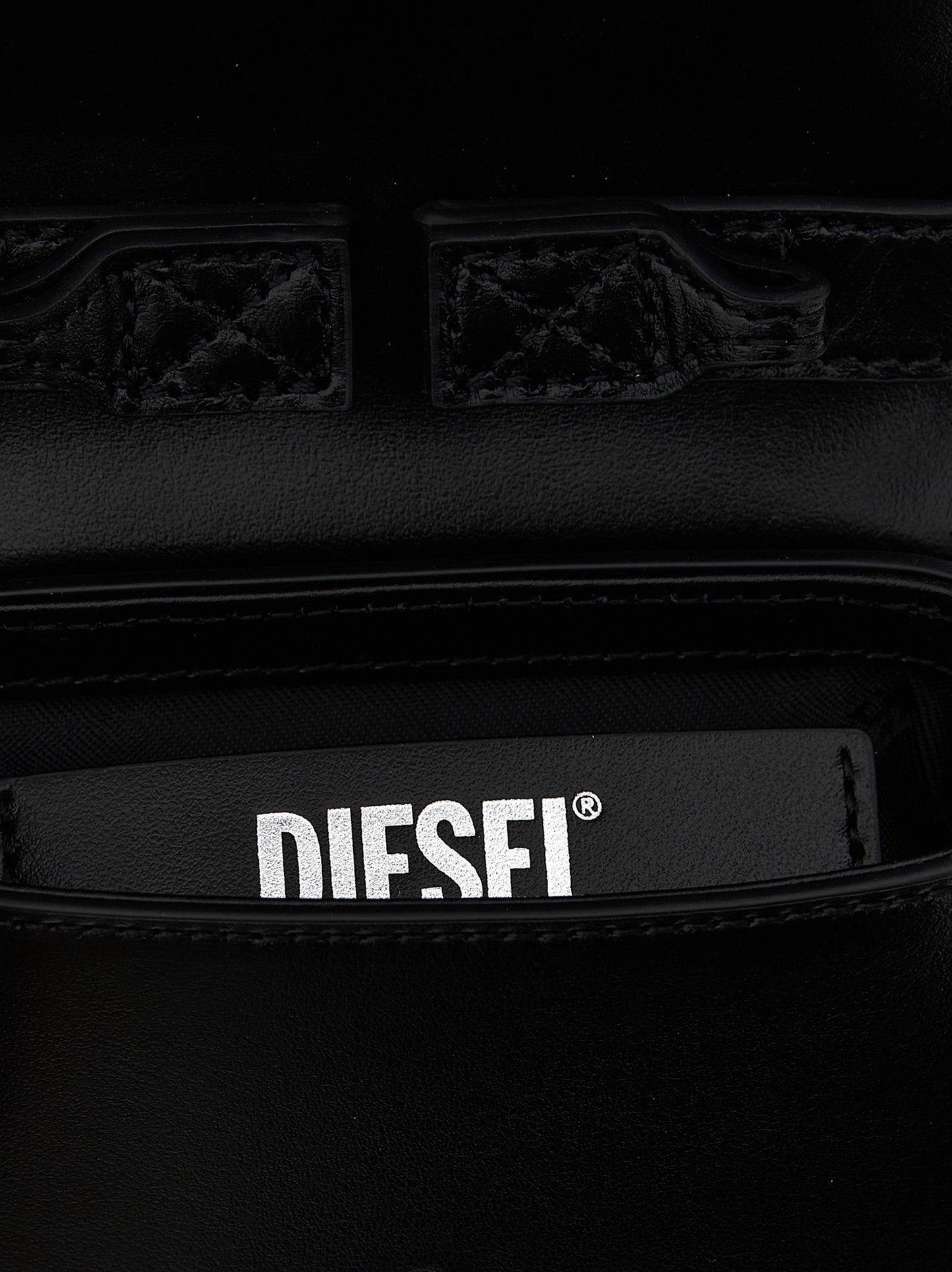 Exclusive Diesel Cowhide Leather Handbag – Black — Top View