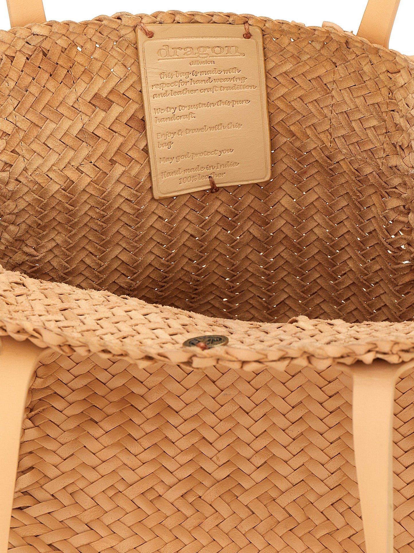 Exclusive Dragon Diffusion Calfskin Handbag – Beige — Top View