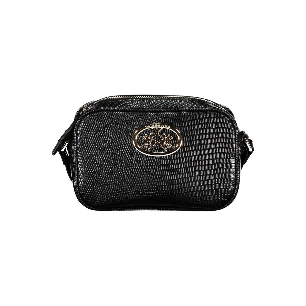 Exclusive La Martina Polyurethane Handbag – Black — Front View