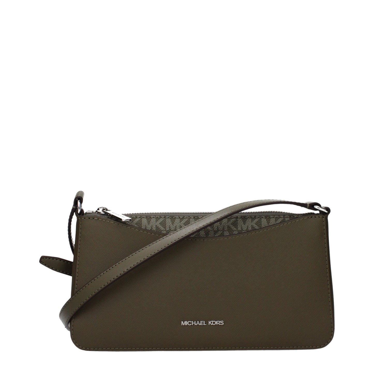 Exclusive Michael Kors Fabric Crossbody Bag – Green — Front View
