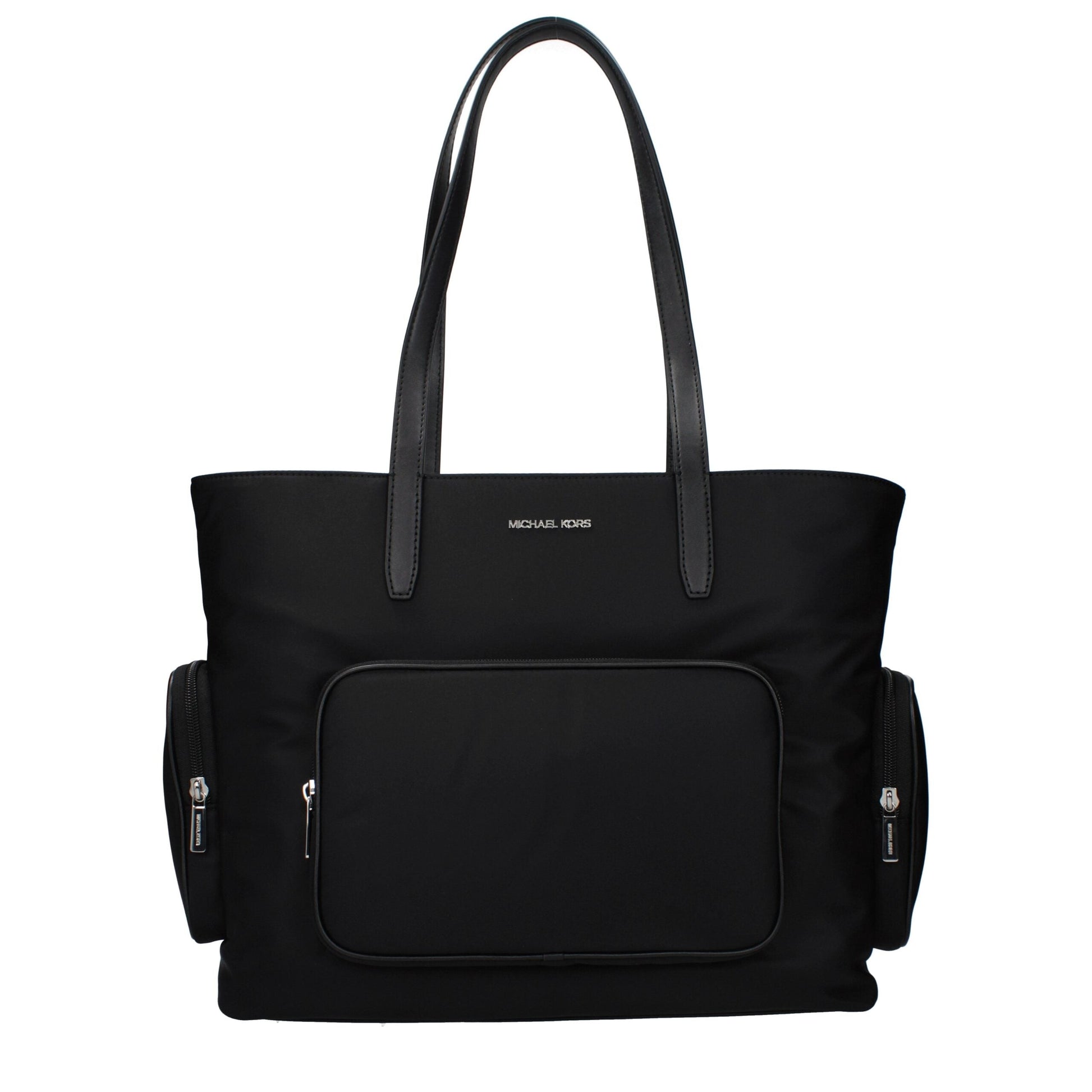 Exclusive Michael Kors Fabric Shoulder Bag – Black — Front View