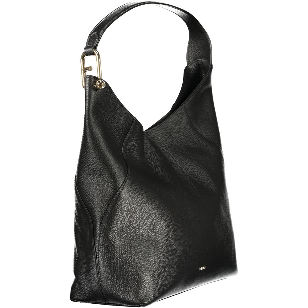 Exclusive Furla Lara Leather Shoulder Bag – Black — Back View