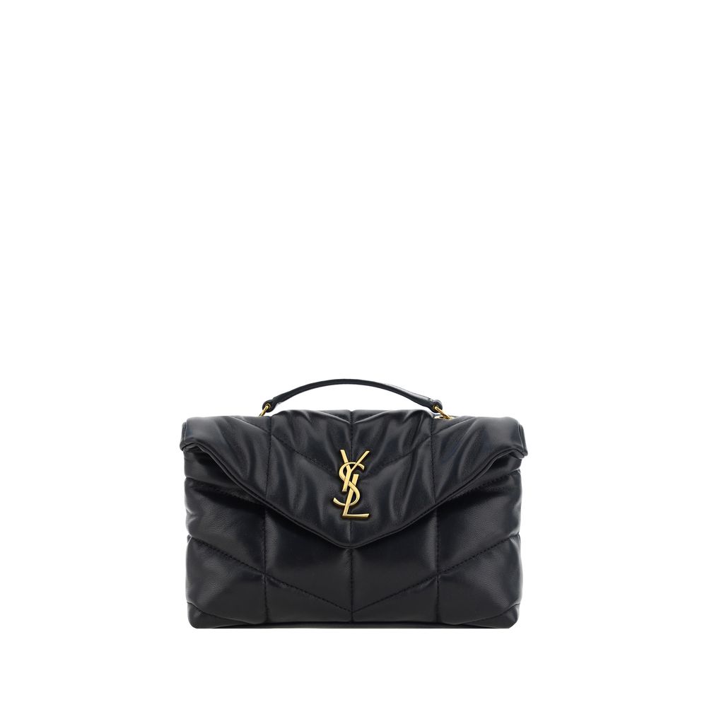 Exclusive Saint Laurent Lambskin Shoulder Bag – Black — Front View