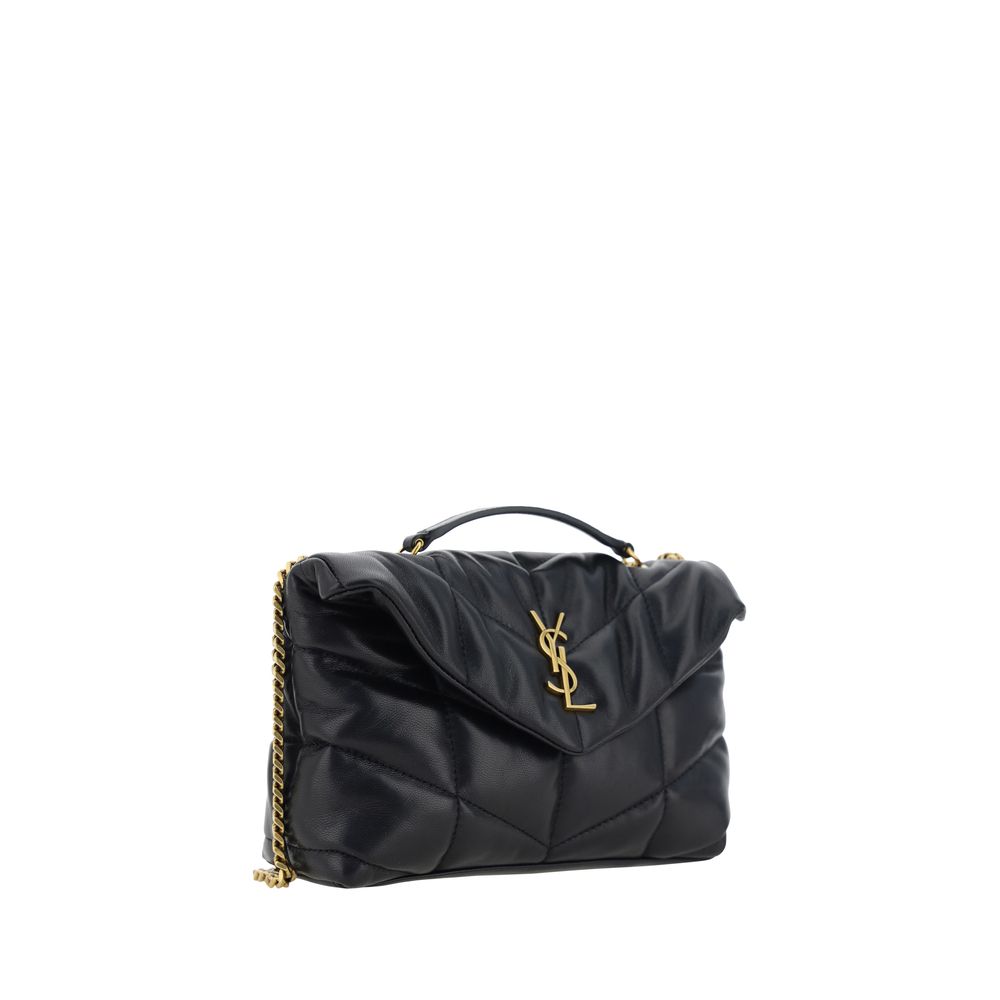 Exclusive Saint Laurent Lambskin Shoulder Bag – Black — Side View