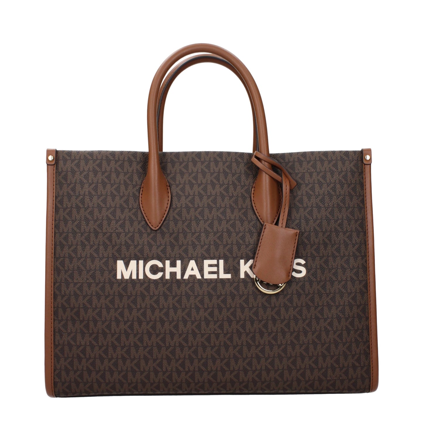 Exclusive Michael Kors Signature Logo Handbag – Brown — Front View