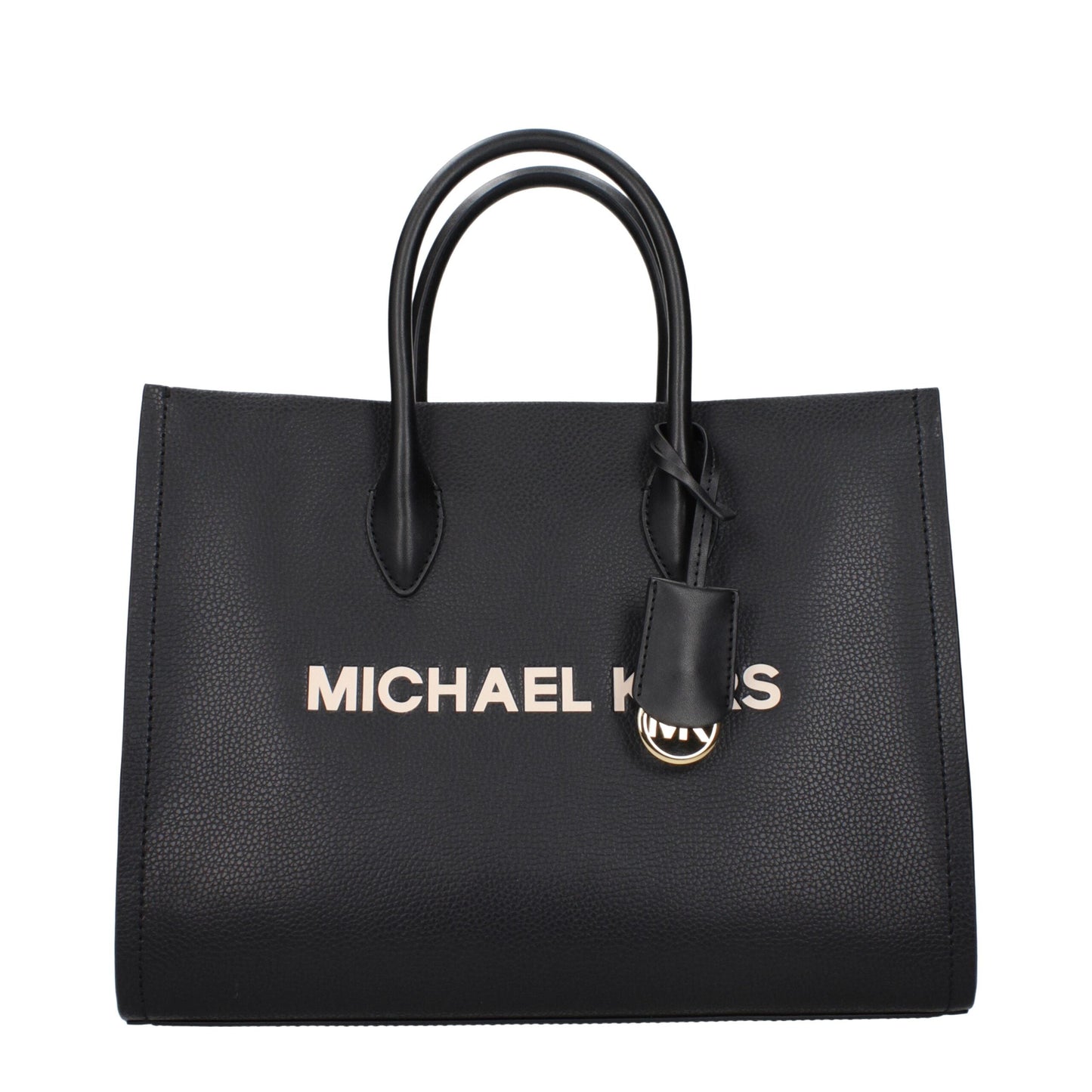 Exclusive Michael Kors Leather Top-Handle Handbag – Black — Front View