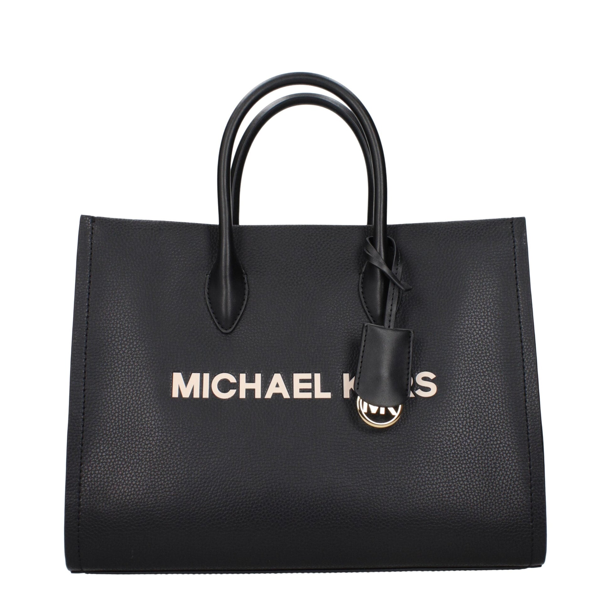 Exclusive Michael Kors Leather Top-Handle Handbag – Black — Front View