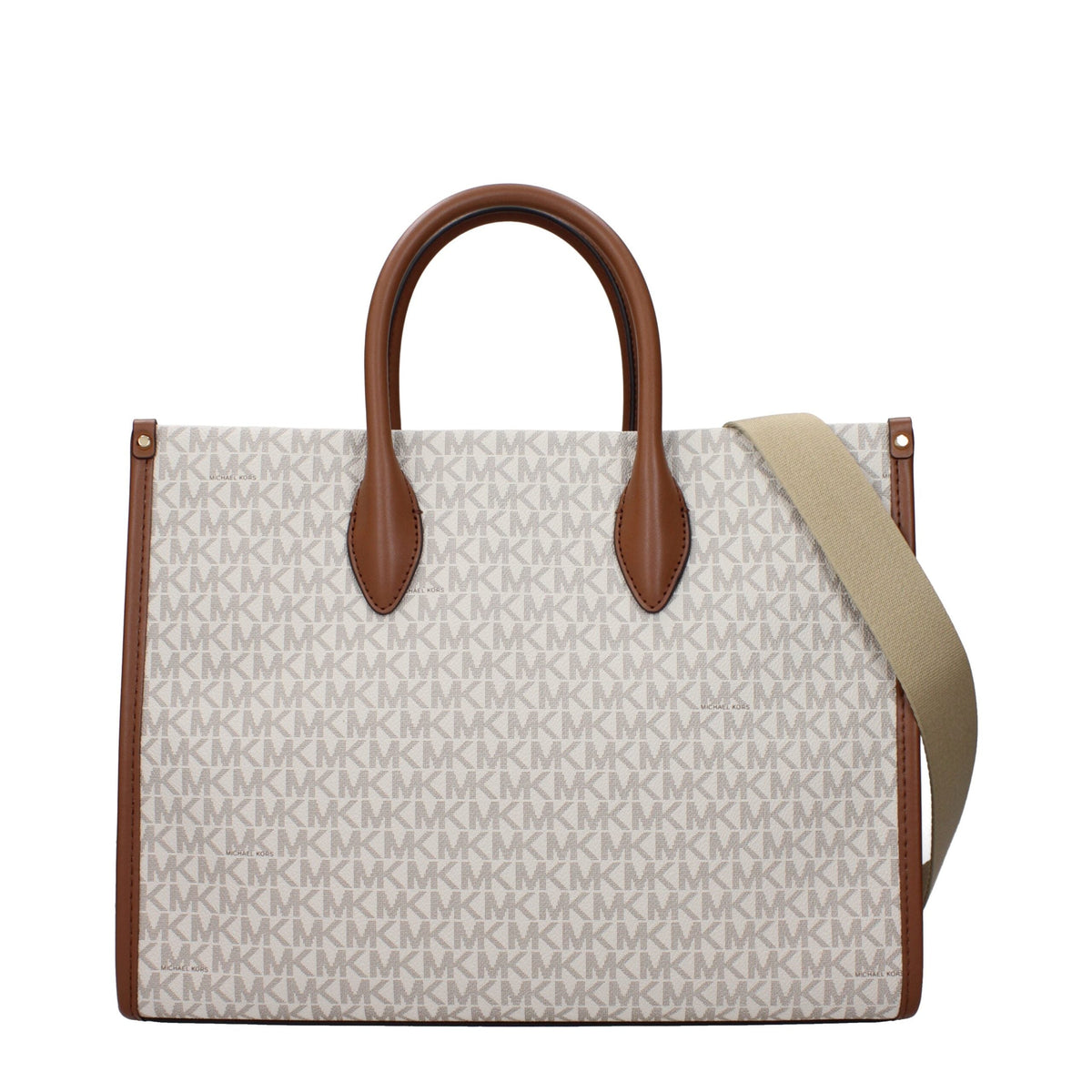 Exclusive Michael Kors Signature Logo Handbag – Vanilla — Back View