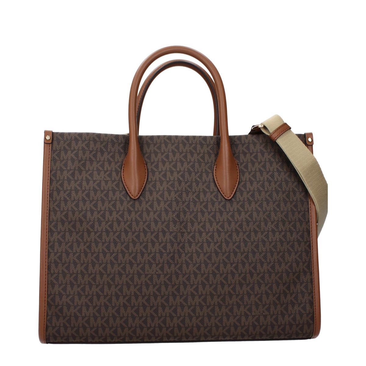 Exclusive Michael Kors Signature Logo Handbag – Brown — Back View