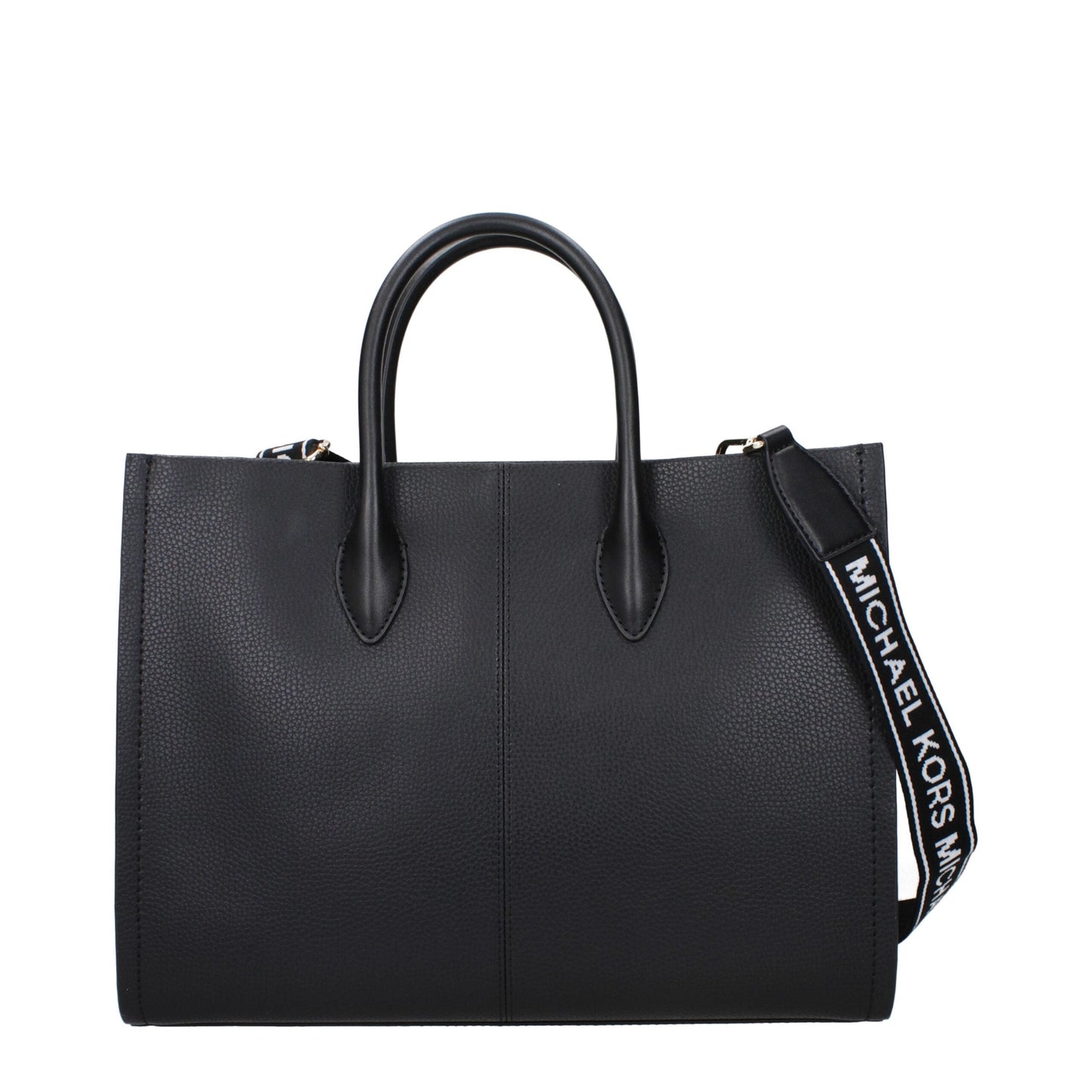 Exclusive Michael Kors Leather Top-Handle Handbag – Black — Back View