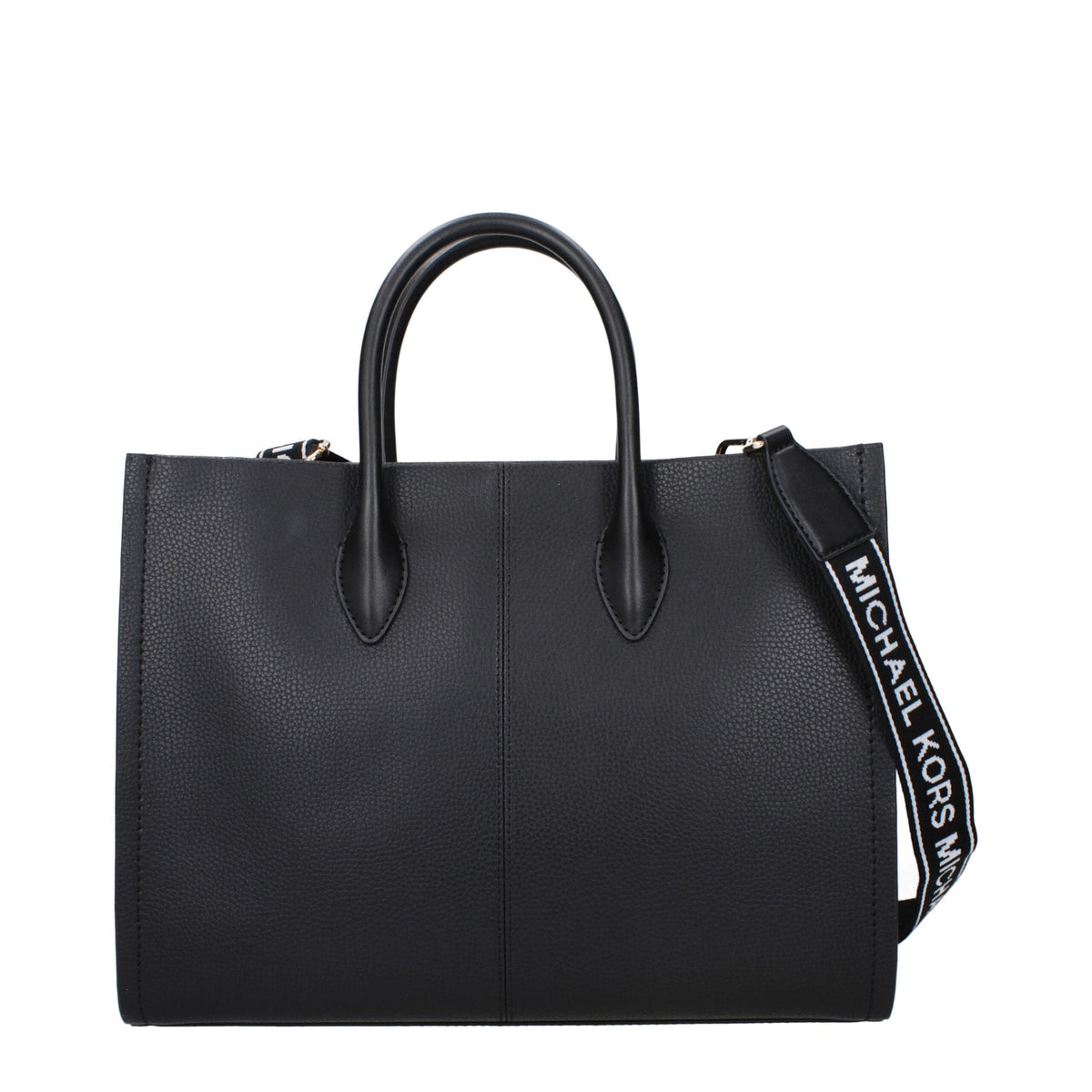 Exclusive Michael Kors Leather Top-Handle Handbag – Black — Back View