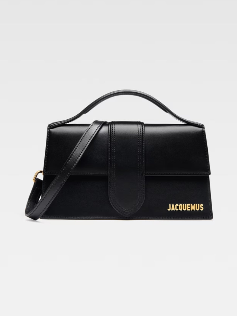Exclusive Jacquemus Le Grand Bambino Leather Handbag – Black — Front View