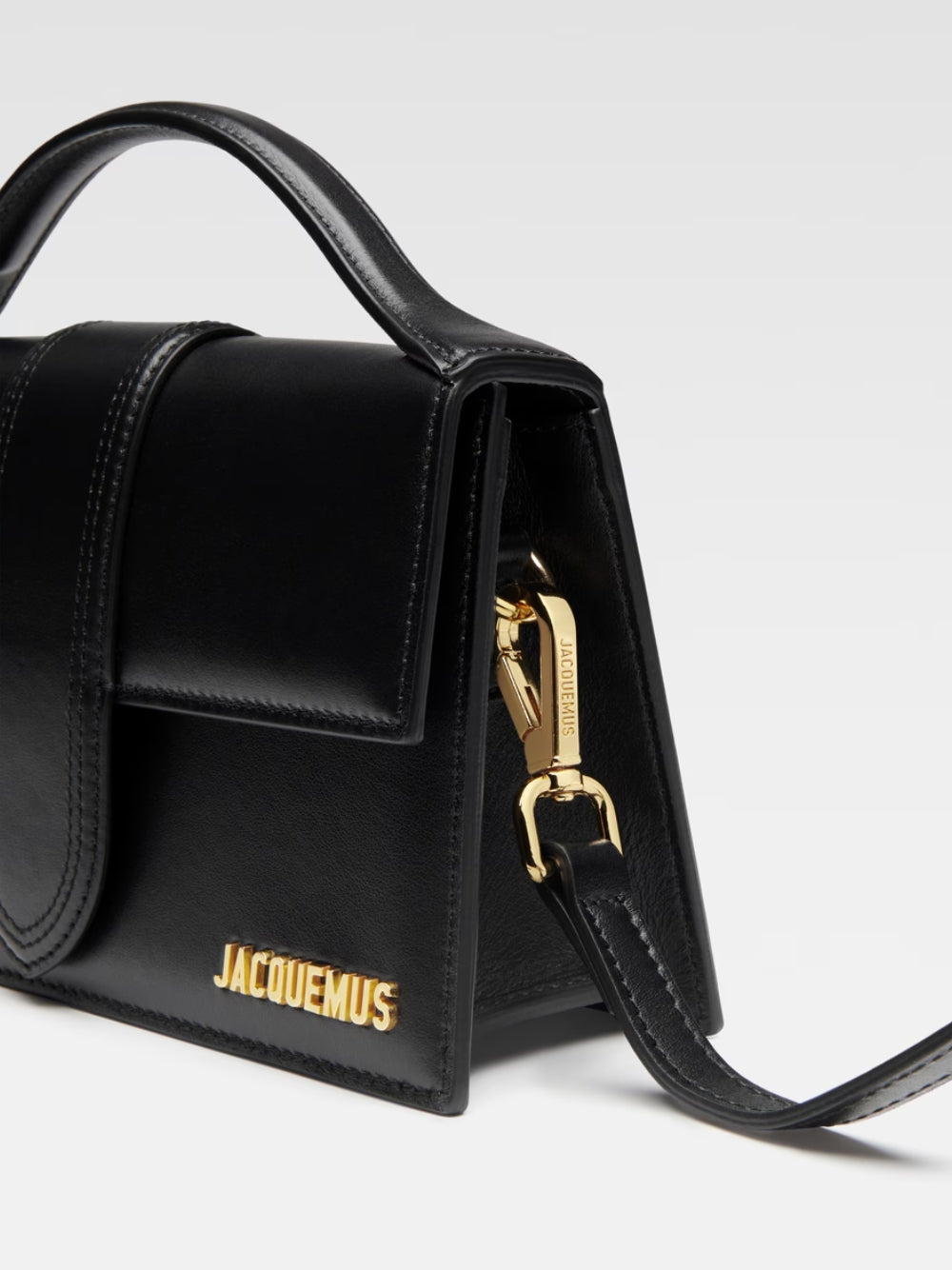 Exclusive Jacquemus Le Grand Bambino Leather Handbag – Black — Back View