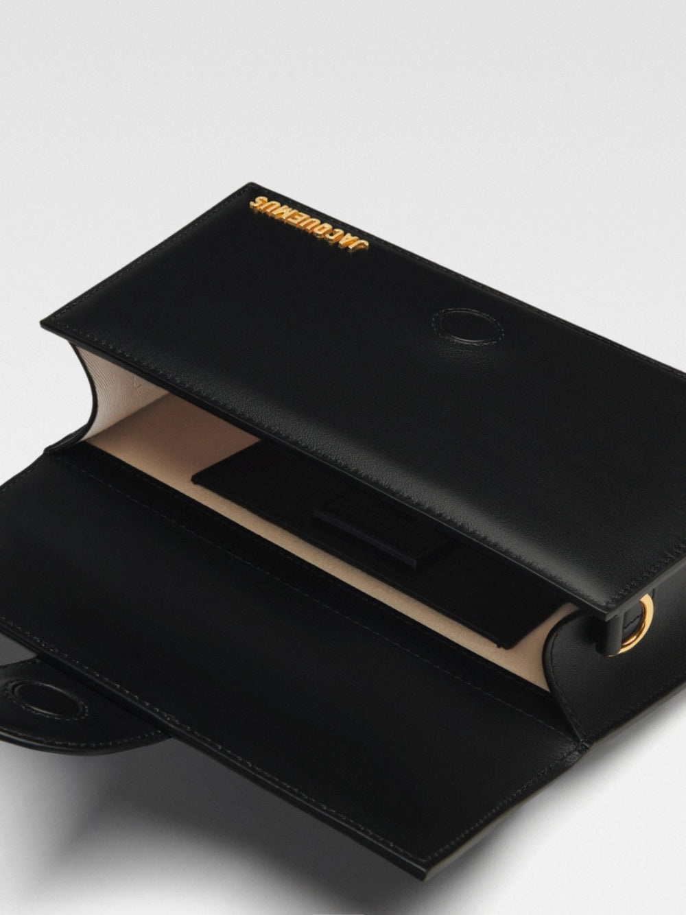 Exclusive Jacquemus Le Grand Bambino Leather Handbag – Black — Top View