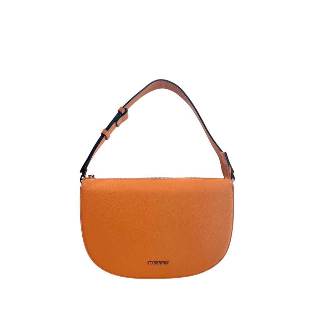 Exclusive Twinset Polyurethane Clutch Bag – Orange — Front View