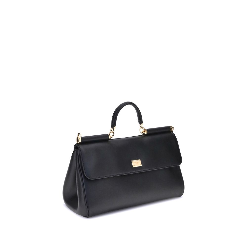 Exclusive Dolce & Gabbana Calfskin Shoulder Bag – Black — Side View