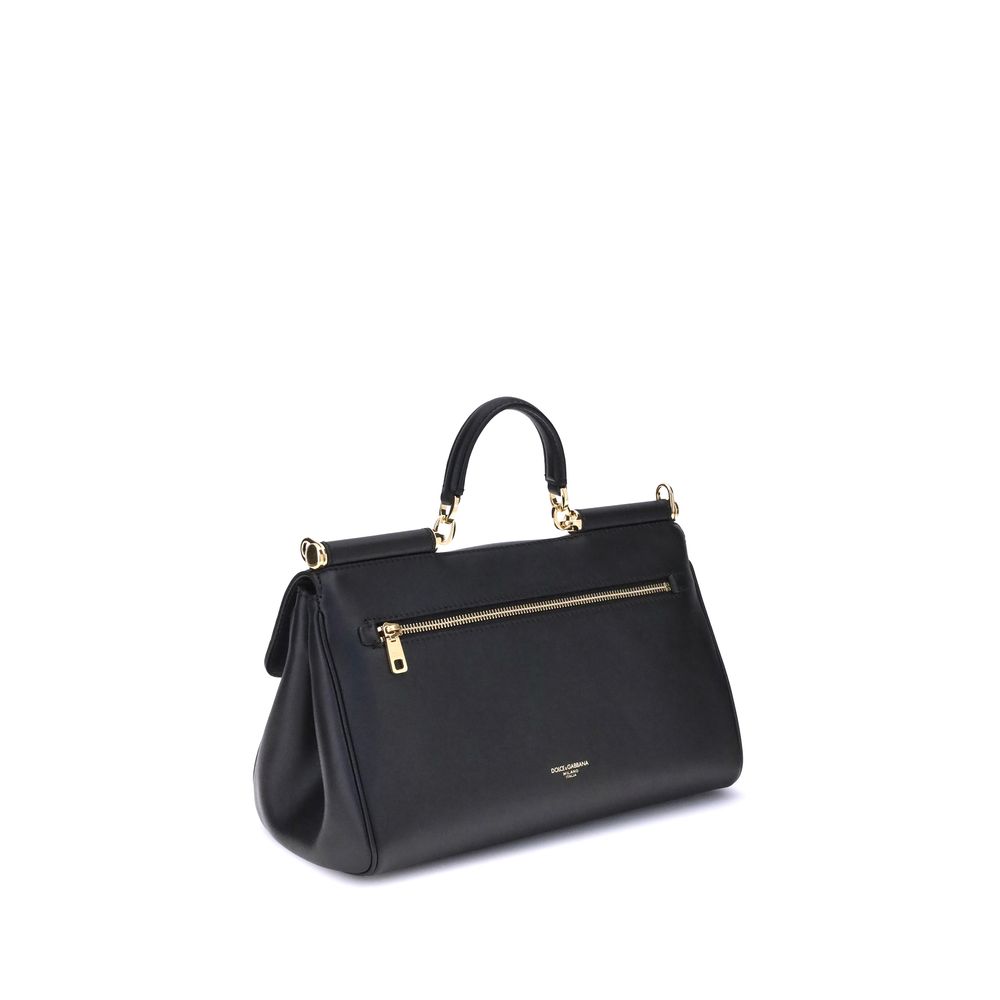 Exclusive Dolce & Gabbana Calfskin Shoulder Bag – Black — Back View
