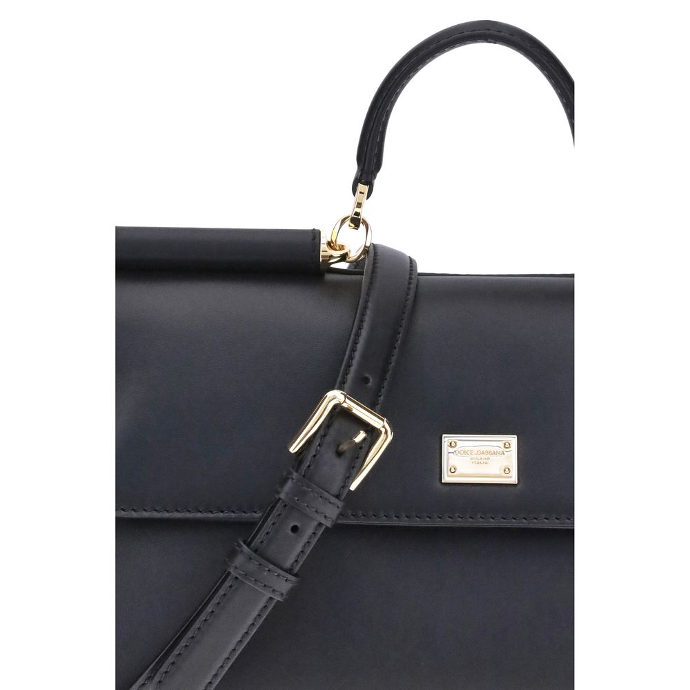 Exclusive Dolce & Gabbana Calfskin Shoulder Bag – Black — Top View