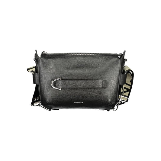 Exclusive Coccinelle Gretel Ribbon Leather Shoulder Bag – Black — Front View