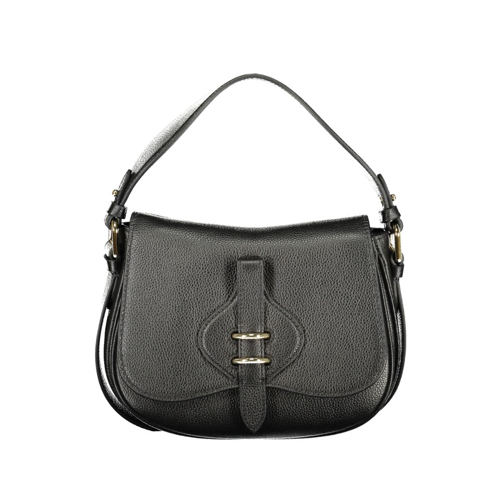 Exclusive Coccinelle Mavery Leather Bag – Black — Front View