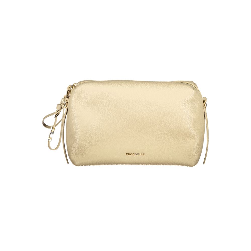 Exclusive Coccinelle Leather Handbag – Beige — Front View