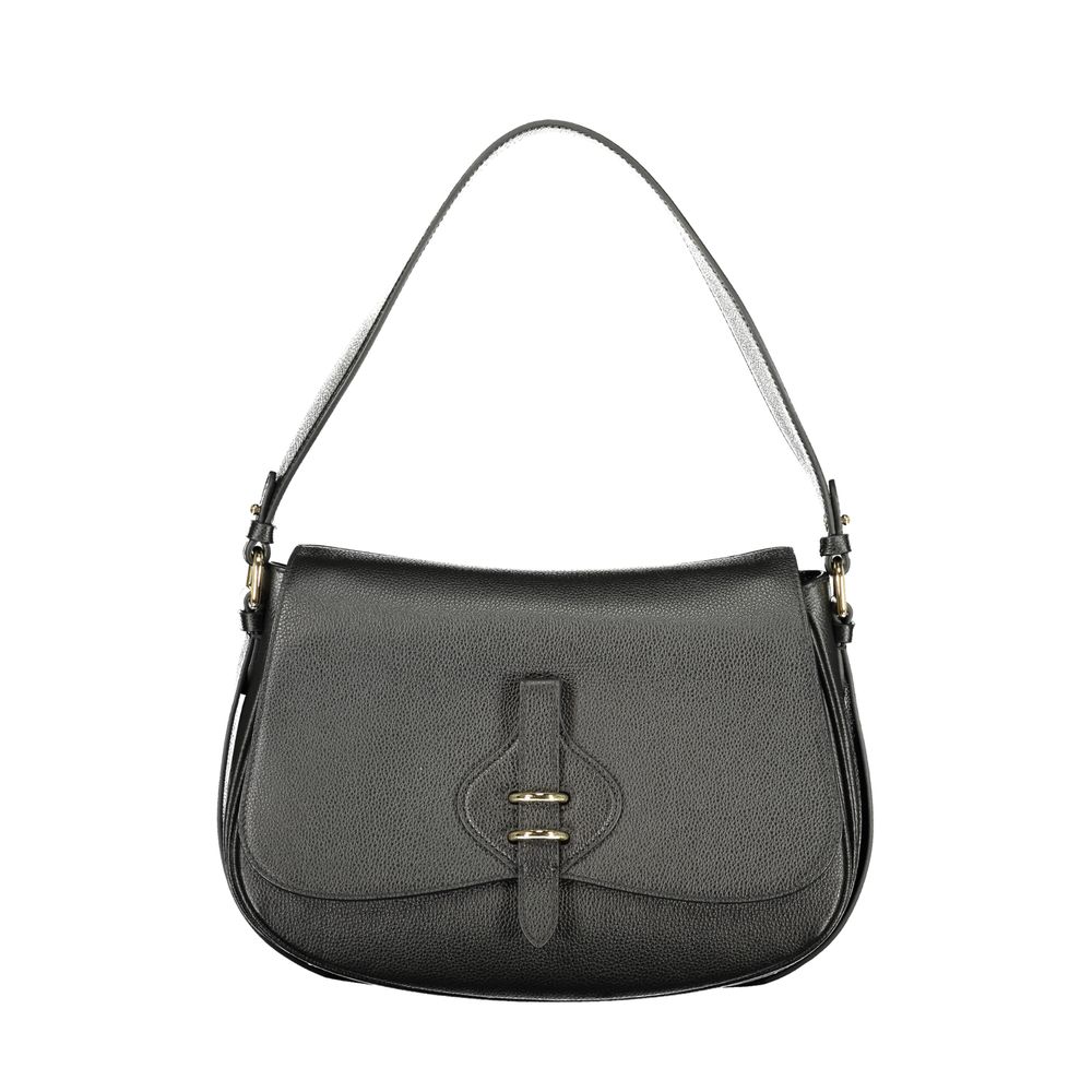 Exclusive Coccinelle Mavery Leather Bag – Black — Front View