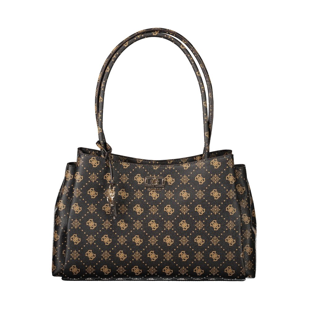 Exclusive Guess Jeans Polyurethane Handbag – Brown — Front View