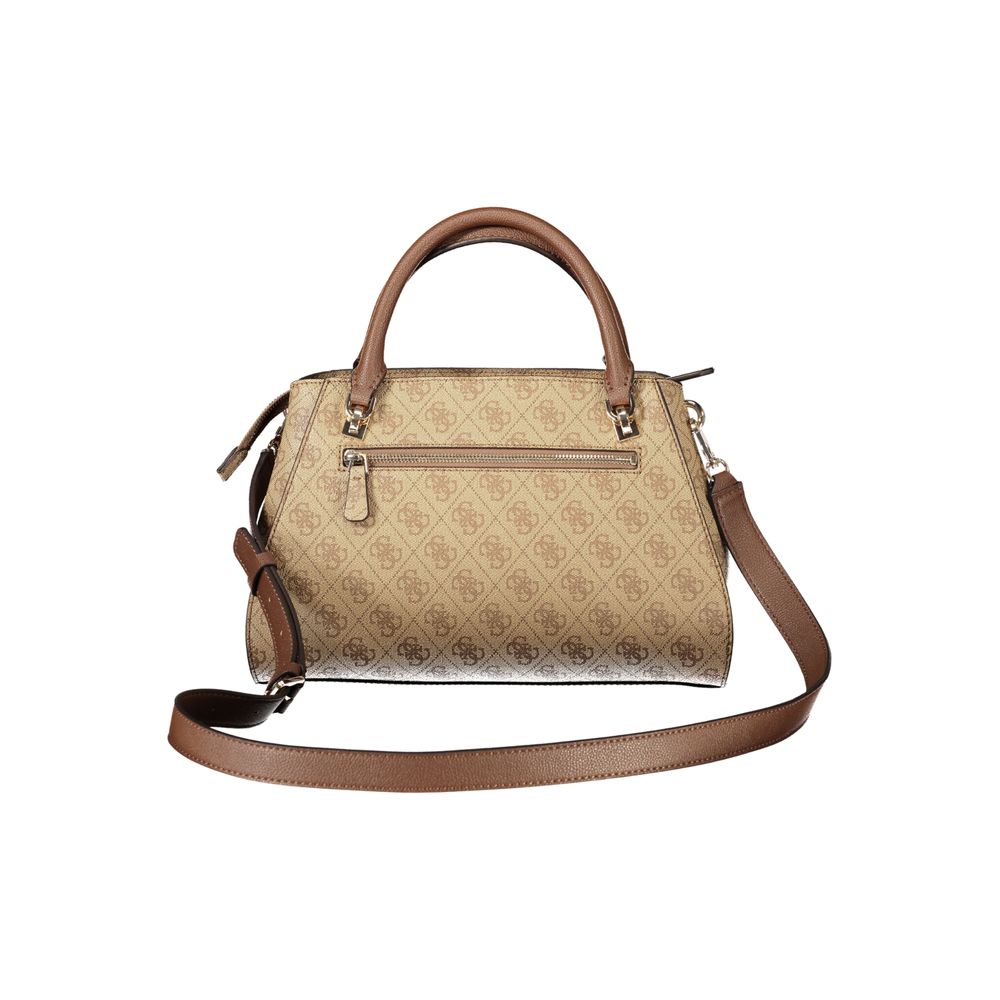 Exclusive Guess Jeans Polyurethane Handbag – Beige — Side View