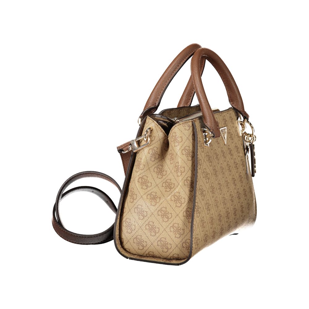Exclusive Guess Jeans Polyurethane Handbag – Beige — Back View