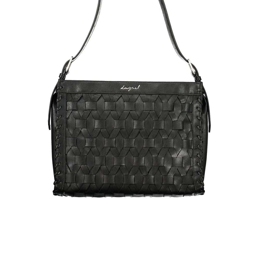 Exclusive Desigual Polyurethane Handbag – Black — Front View