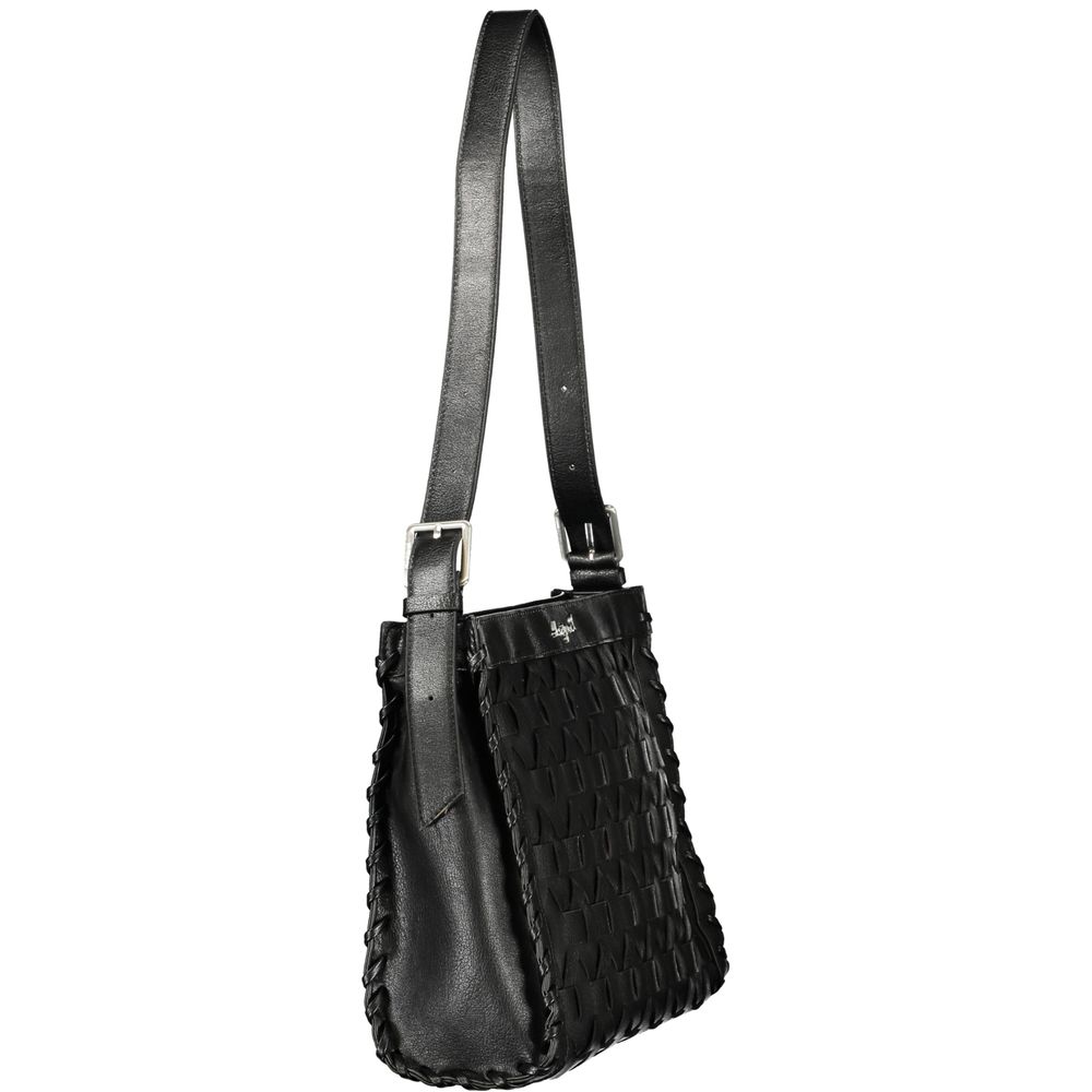 Exclusive Desigual Polyurethane Handbag – Black — Back View