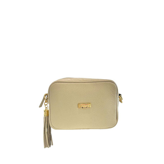 Exclusive Baldinini Trend Cowhide Leather Crossbody Bag – Beige — Front View