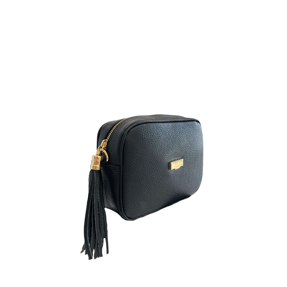 Exclusive Baldinini Trend Cowhide Leather Crossbody Bag – Black — Side View