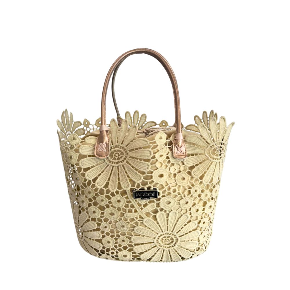Exclusive Baldinini Trend Polyurethane Shoulder Bag – Beige — Front View