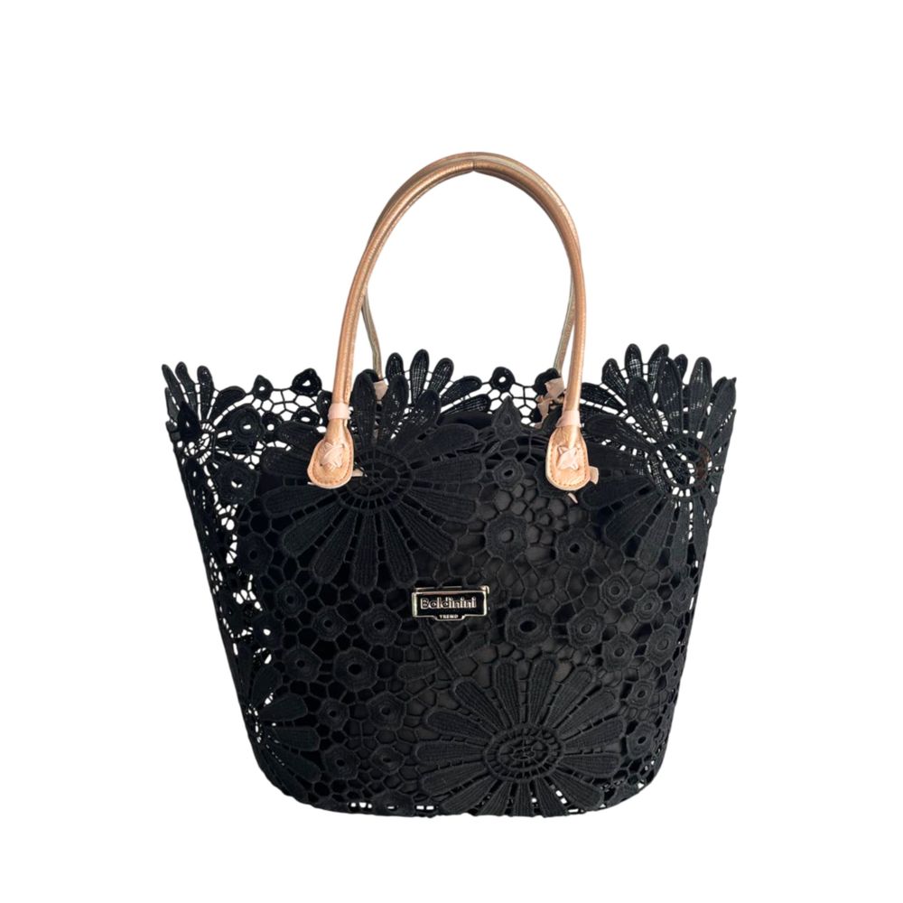 Exclusive Baldinini Trend Polyurethane Shoulder Bag – Black — Front View