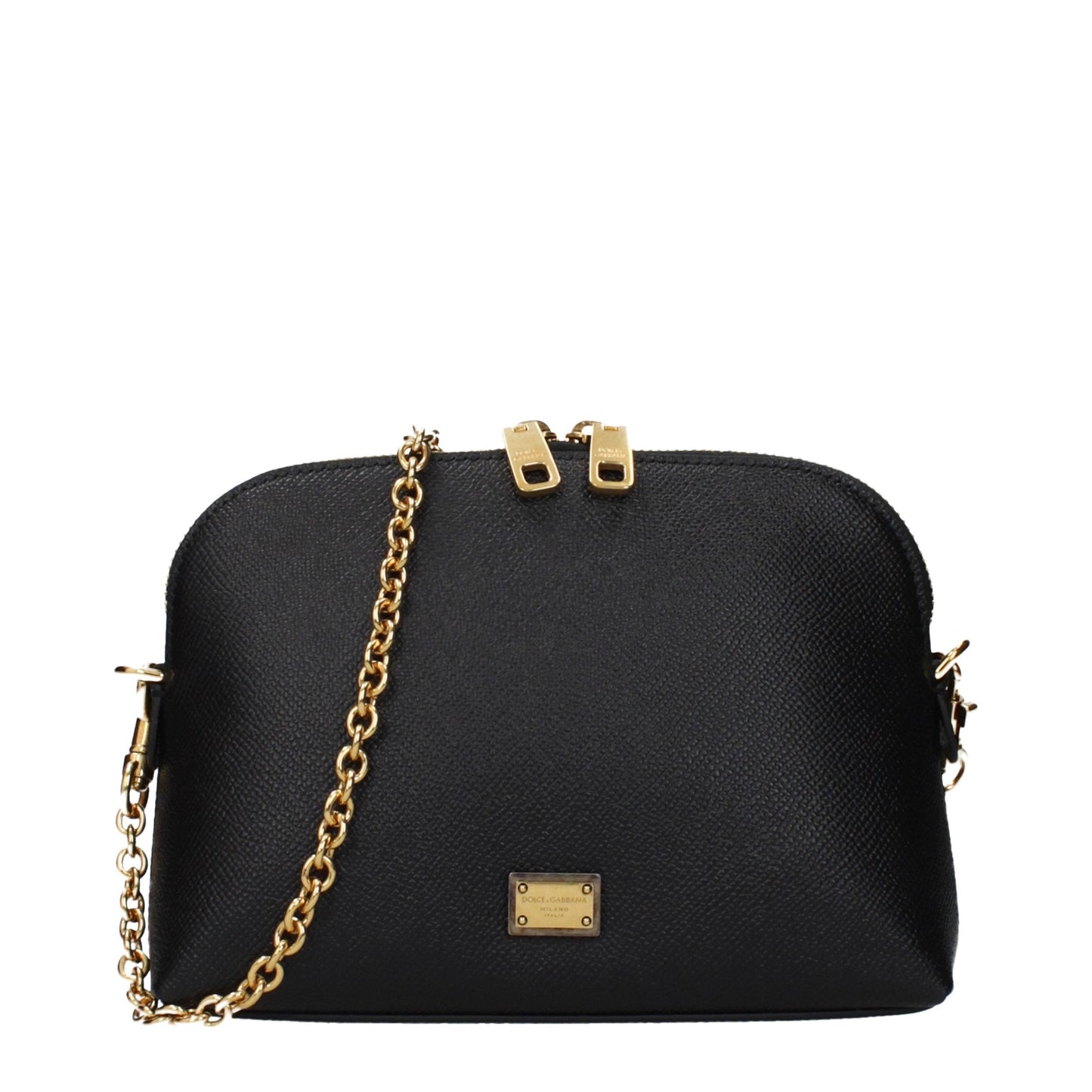 Exclusive Dolce & Gabbana Leather Shoulder Bag – Black — Front View