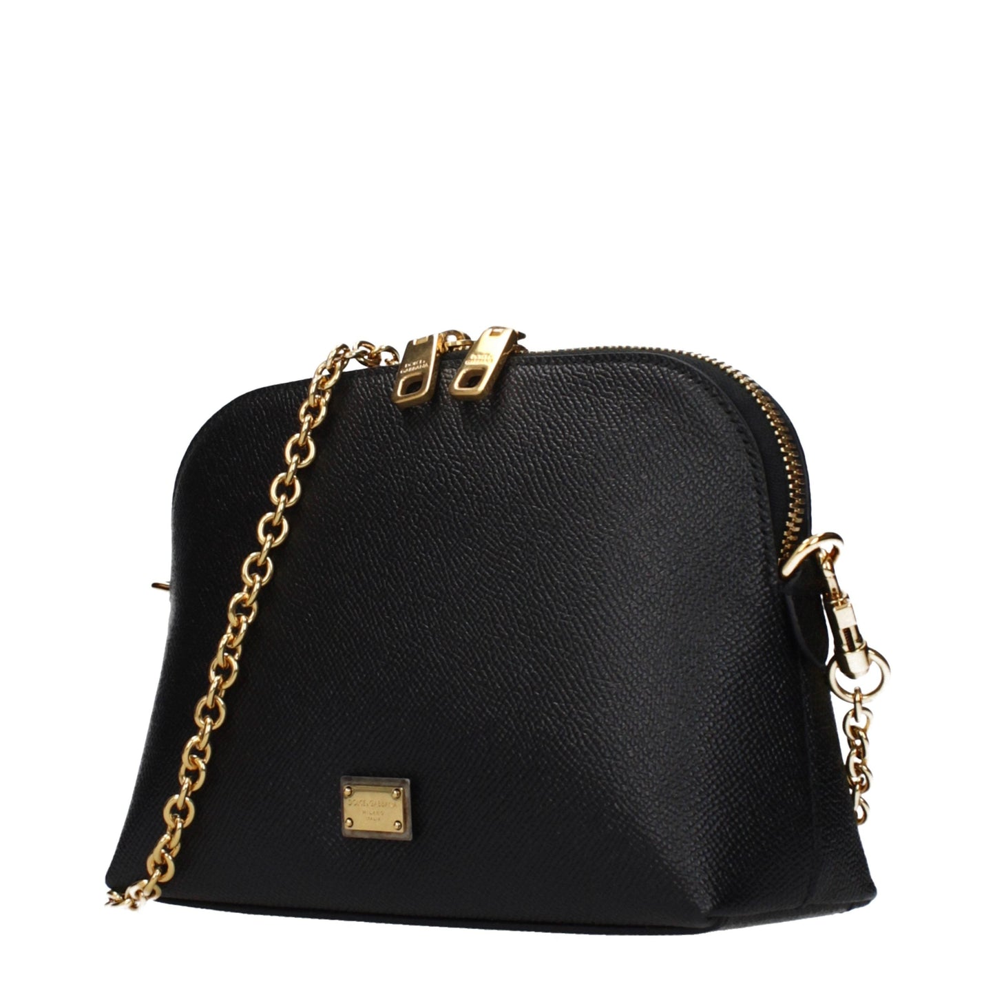 Exclusive Dolce & Gabbana Leather Shoulder Bag – Black — Side View