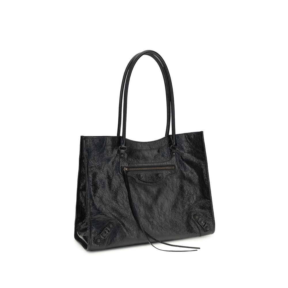 Exclusive Balenciaga Lambskin Shoulder Bag – Black — Side View