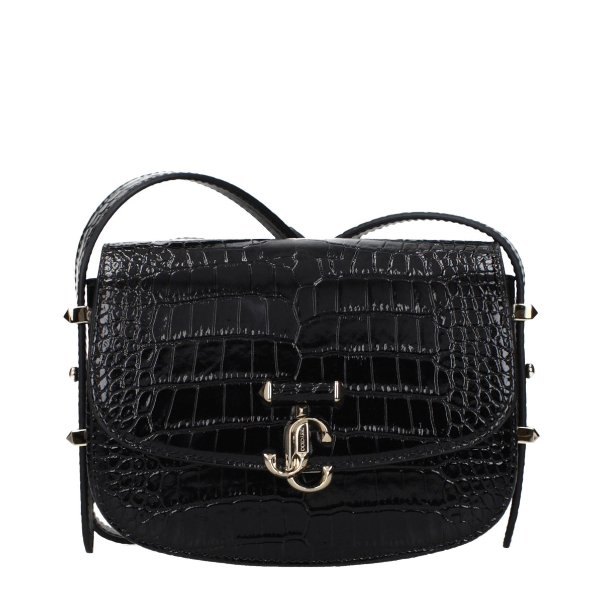 Exclusive Jimmy Choo Leather Crossbody Bag – Black — Front View