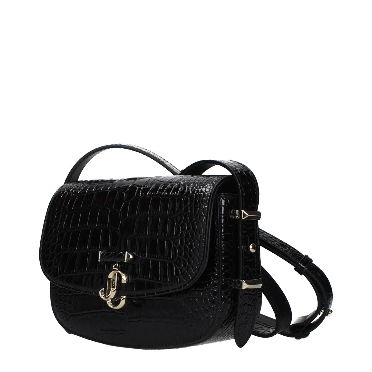Exclusive Jimmy Choo Leather Crossbody Bag – Black — Side View