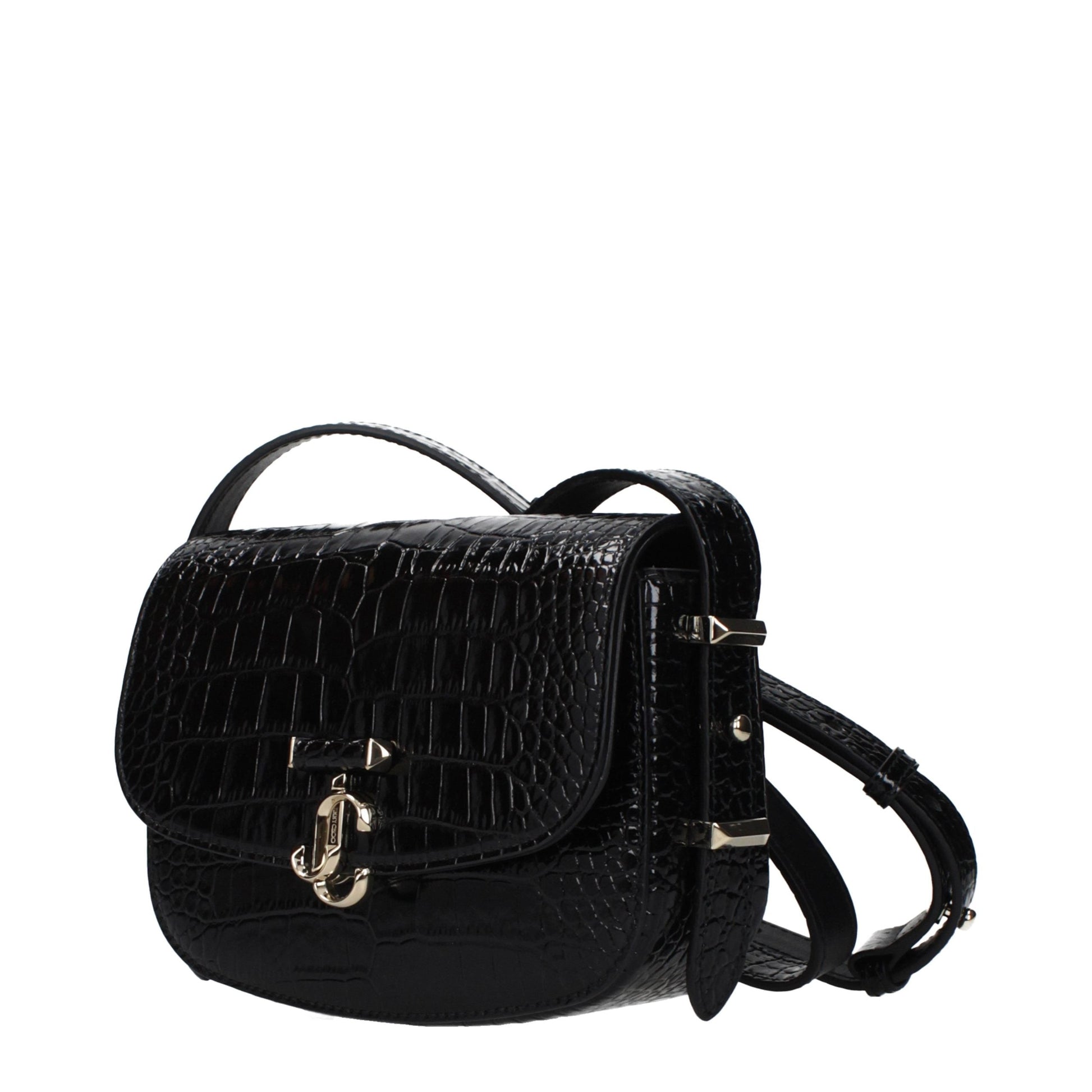Exclusive Jimmy Choo Leather Crossbody Bag – Black — Side View