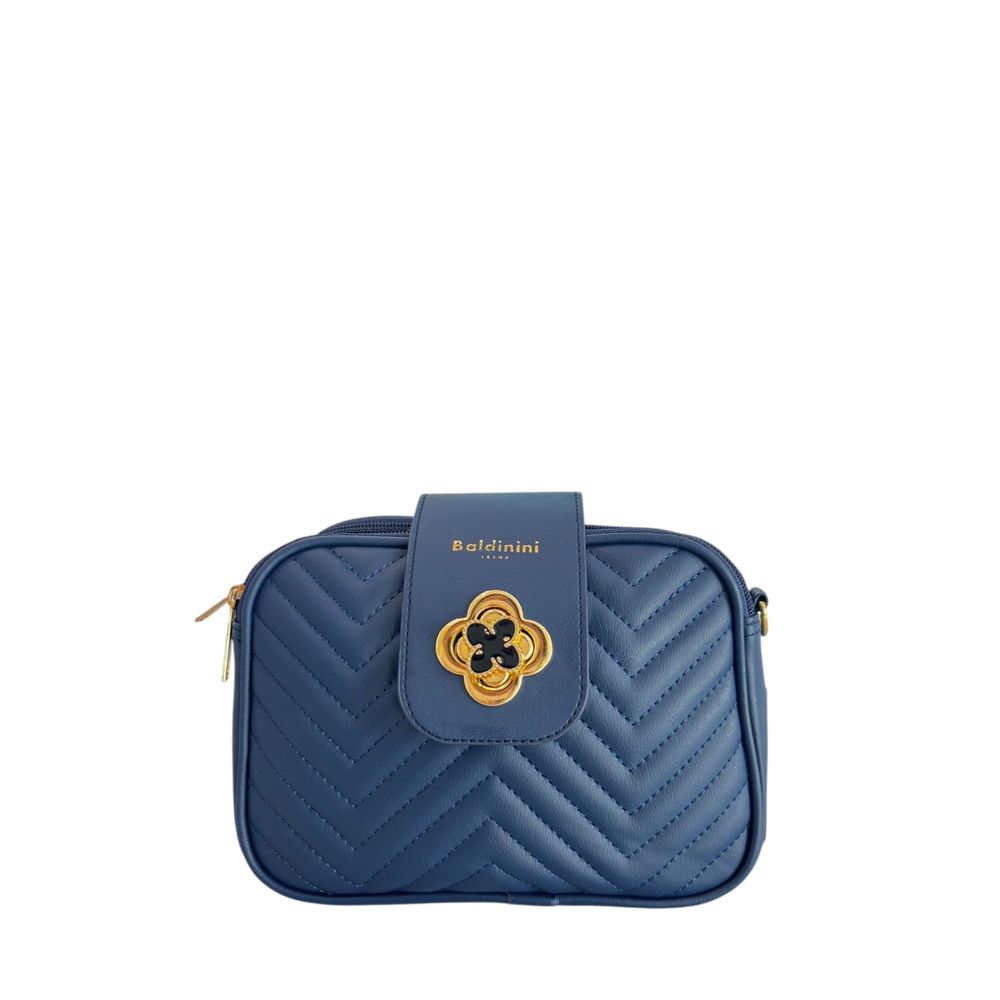 Exclusive Baldinini Trend Polyurethane Crossbody Bag – Blue — Front View