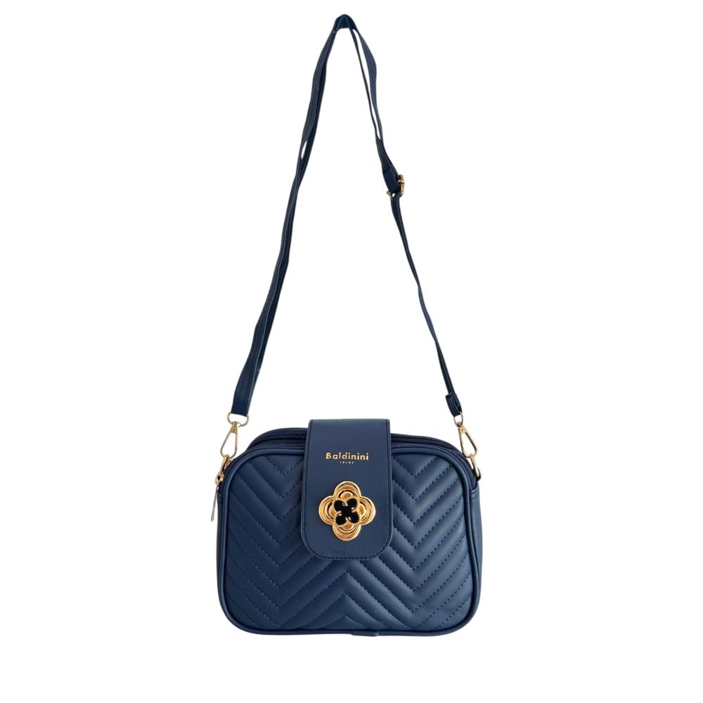 Exclusive Baldinini Trend Polyurethane Crossbody Bag – Blue — Detail View
