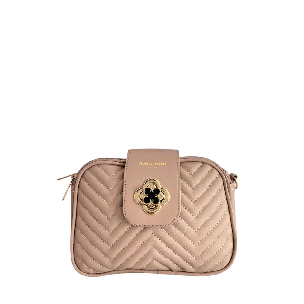 Exclusive Baldinini Trend Polyurethane Crossbody Bag – Beige — Front View